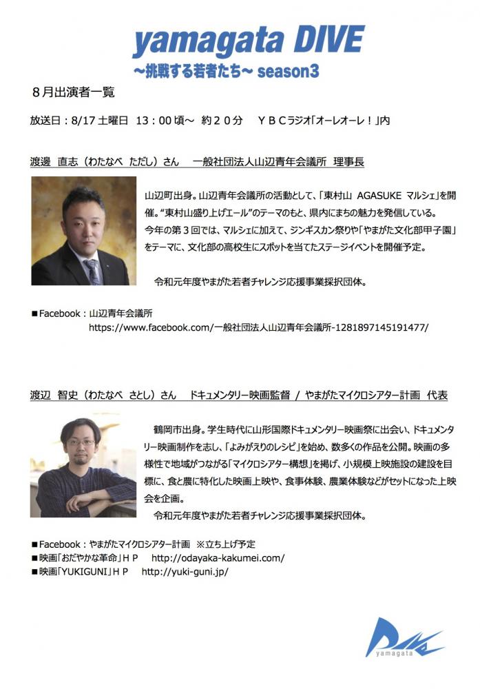 2019年8月出演者紹介