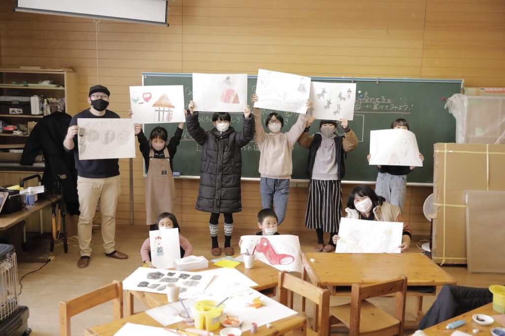朝日町に伝わる昔話からみんなで絵をつくりました!【報告】