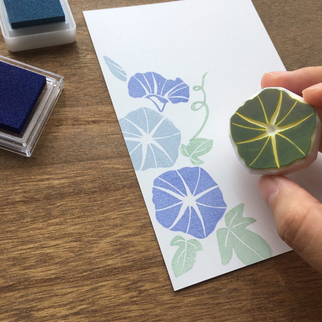 消しゴムはんこで作る残暑お見舞い